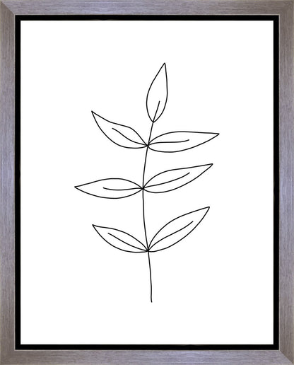 Minimalist Leaves White Gallery Wrap