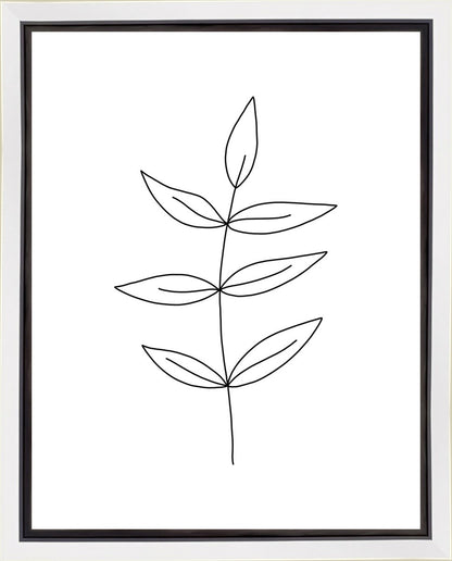 Minimalist Leaves White Gallery Wrap