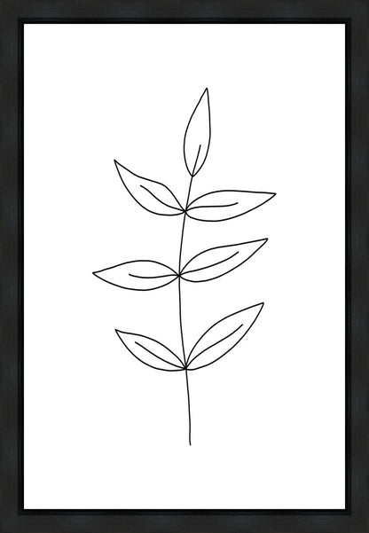 Minimalist Leaves White Gallery Wrap