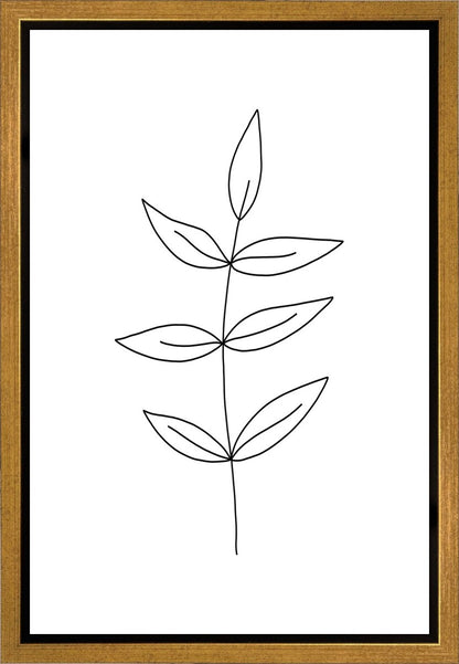 Minimalist Leaves White Gallery Wrap