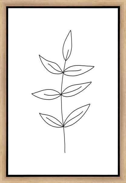 Minimalist Leaves White Gallery Wrap