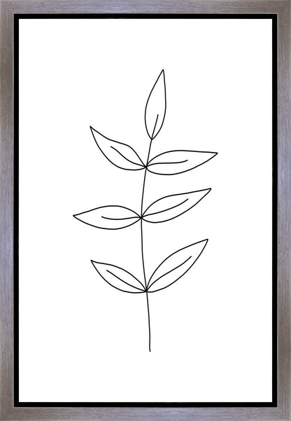 Minimalist Leaves White Gallery Wrap