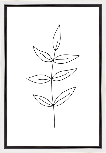 Minimalist Leaves White Gallery Wrap