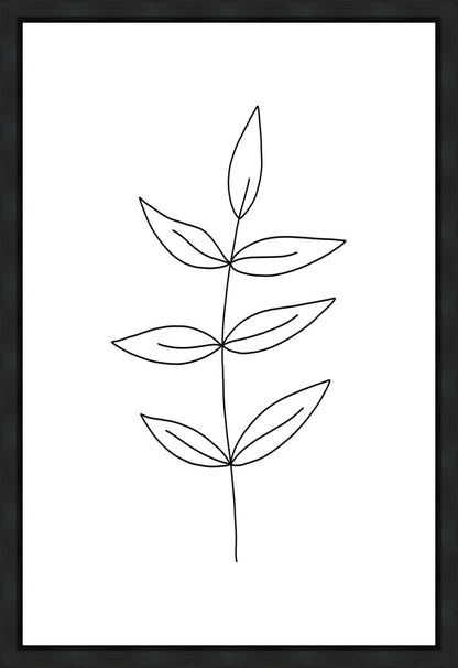 Minimalist Leaves White Gallery Wrap