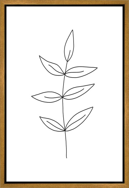 Minimalist Leaves White Gallery Wrap