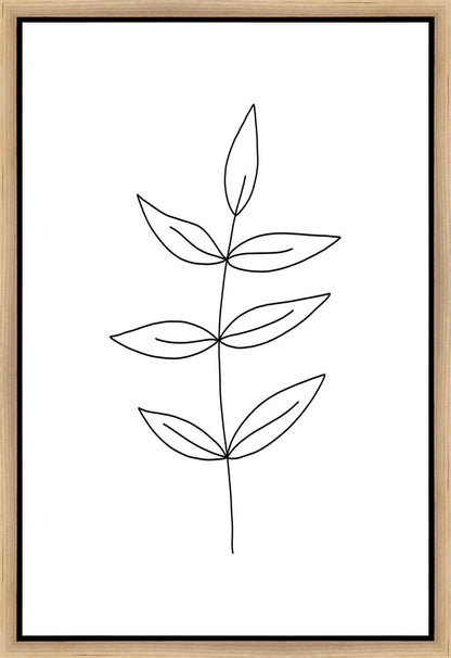 Minimalist Leaves White Gallery Wrap