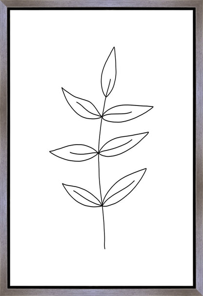 Minimalist Leaves White Gallery Wrap