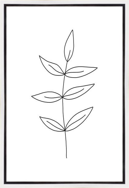 Minimalist Leaves White Gallery Wrap