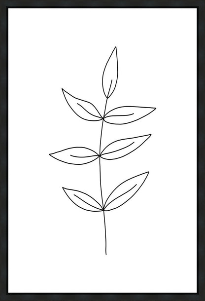 Minimalist Leaves White Gallery Wrap