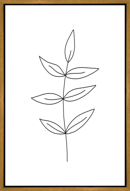 Minimalist Leaves White Gallery Wrap