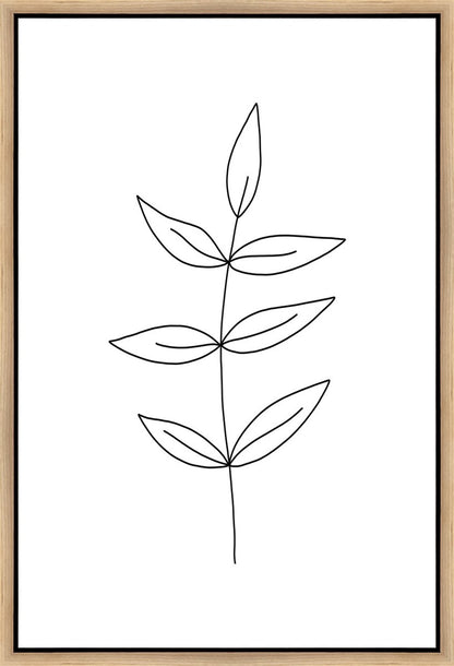 Minimalist Leaves White Gallery Wrap