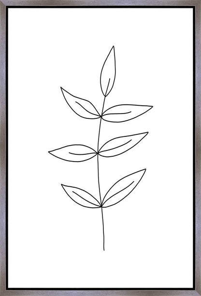 Minimalist Leaves White Gallery Wrap