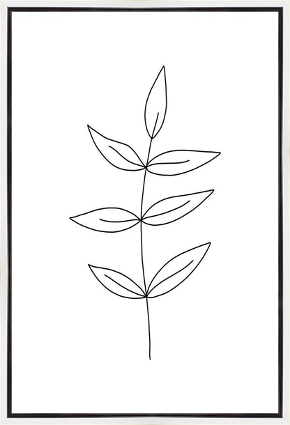 Minimalist Leaves White Gallery Wrap