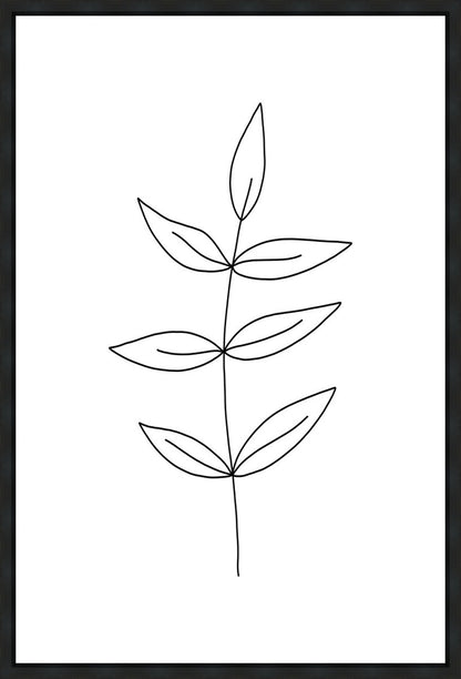 Minimalist Leaves White Gallery Wrap