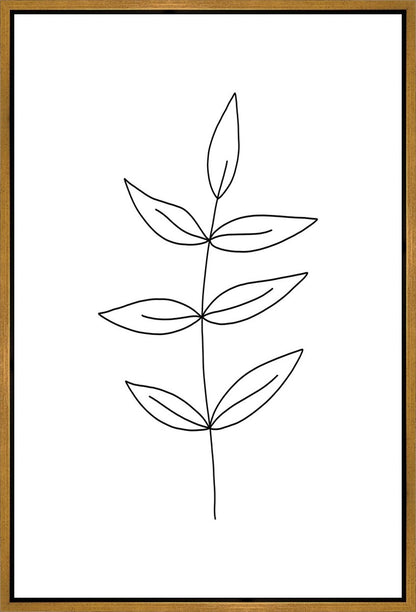 Minimalist Leaves White Gallery Wrap