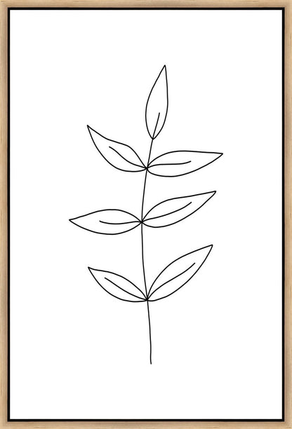 Minimalist Leaves White Gallery Wrap