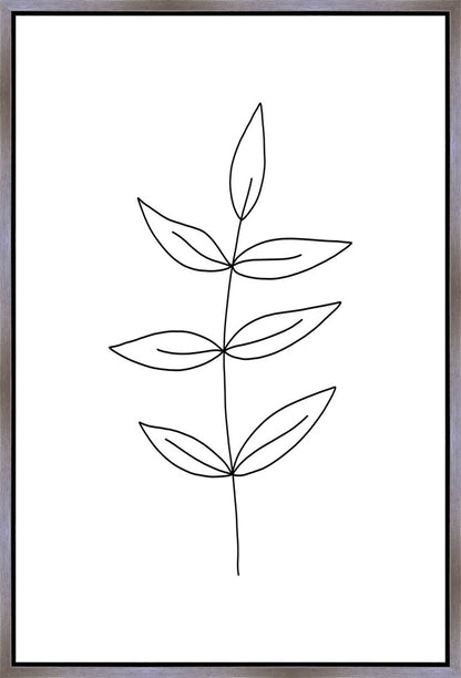Minimalist Leaves White Gallery Wrap