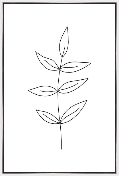 Minimalist Leaves White Gallery Wrap