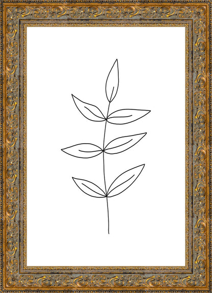 Minimalist Leaves White