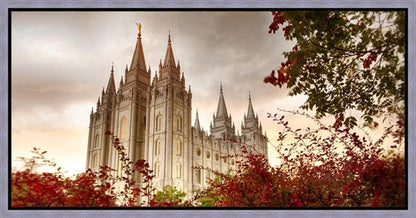 Salt Lake Autumn Trees Gallery Wrap