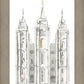 Salt Lake City Temple Watercolor in Gray