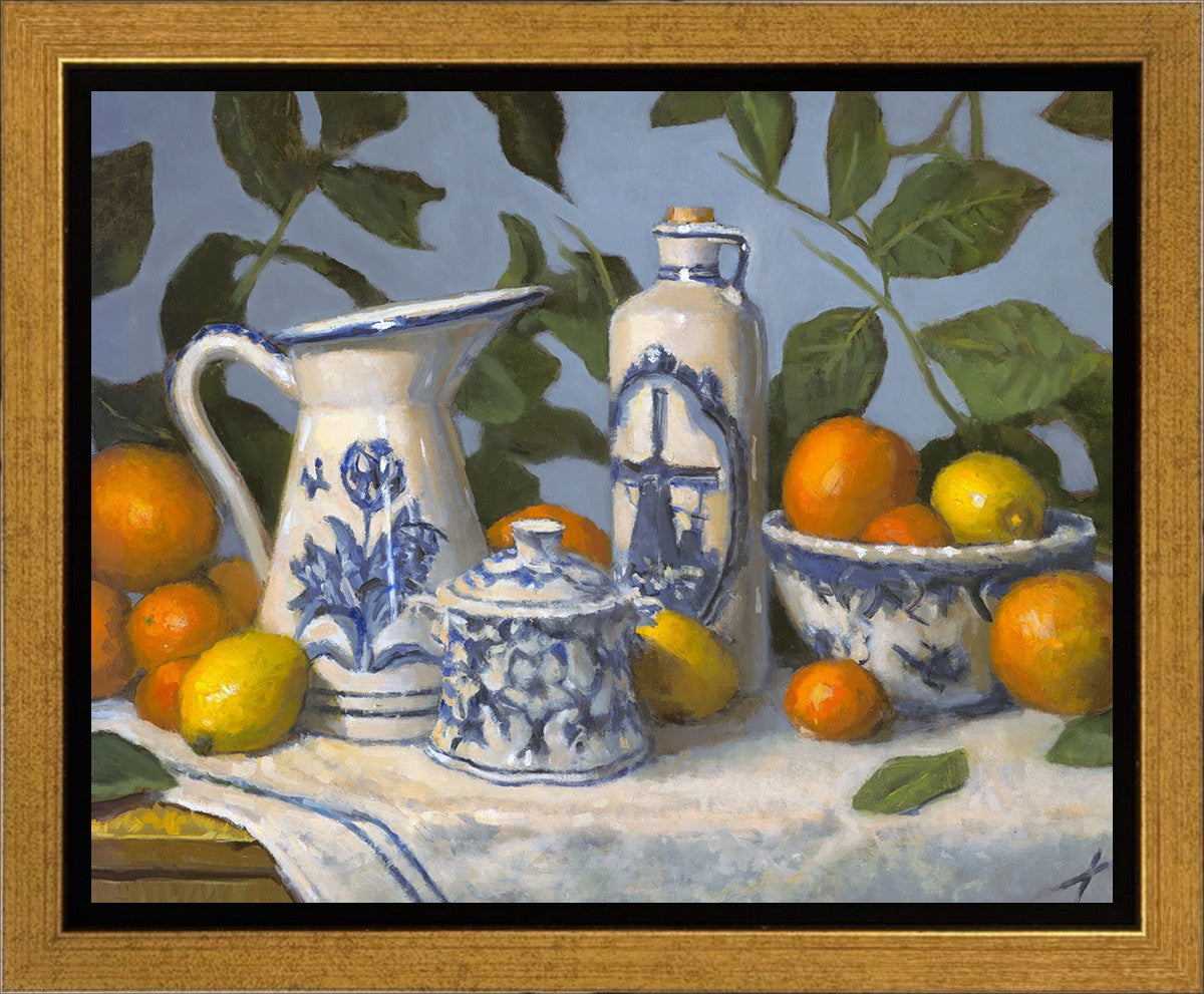 Delft and Citrus Still Life