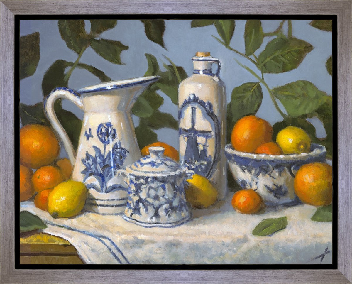 Delft and Citrus Still Life