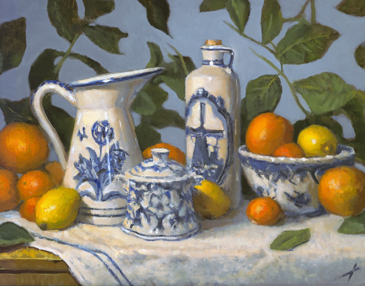 Delft and Citrus Still Life