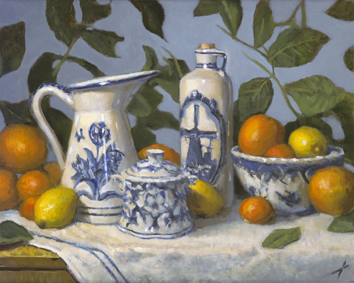 Delft and Citrus Still Life