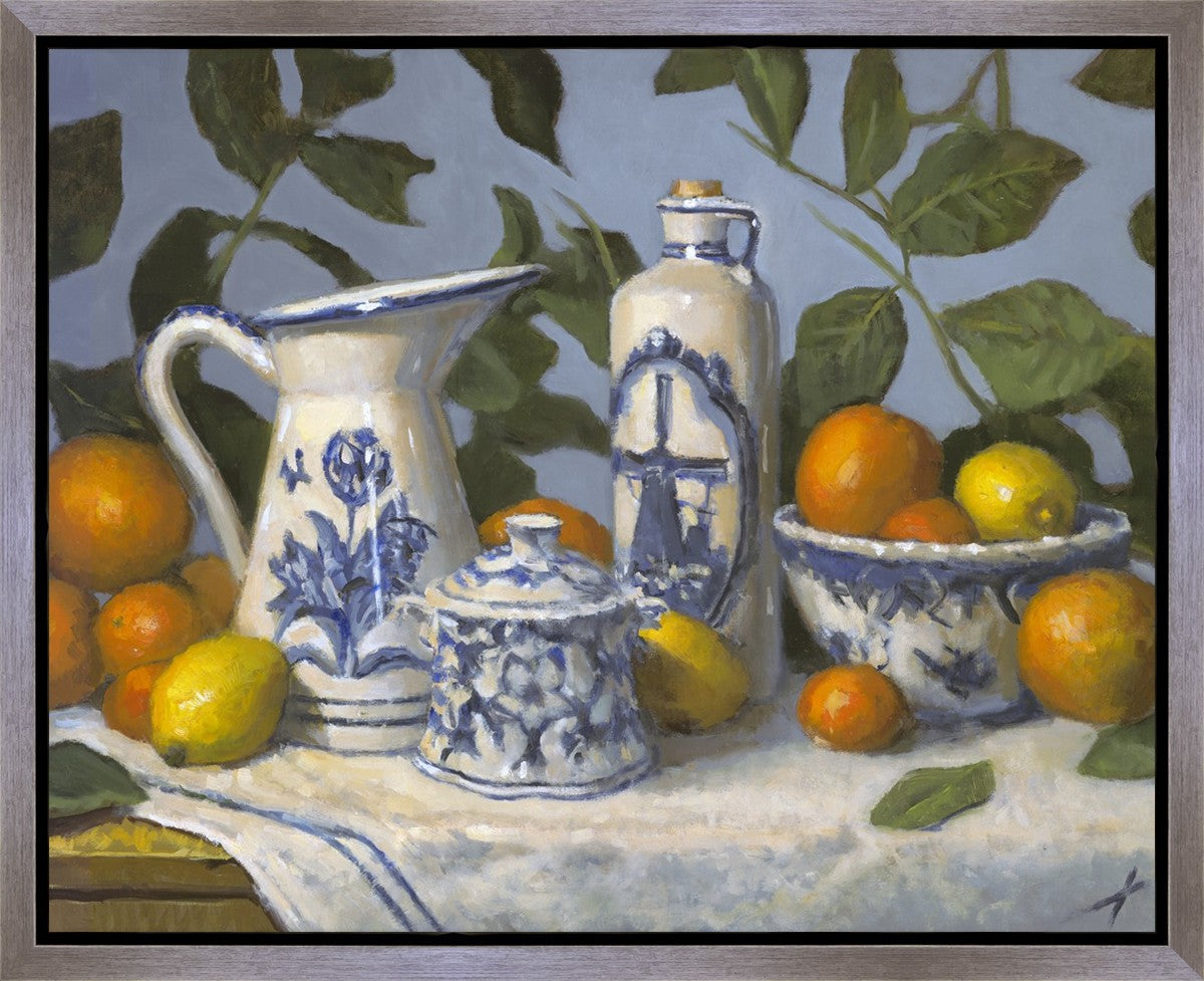 Delft and Citrus Still Life