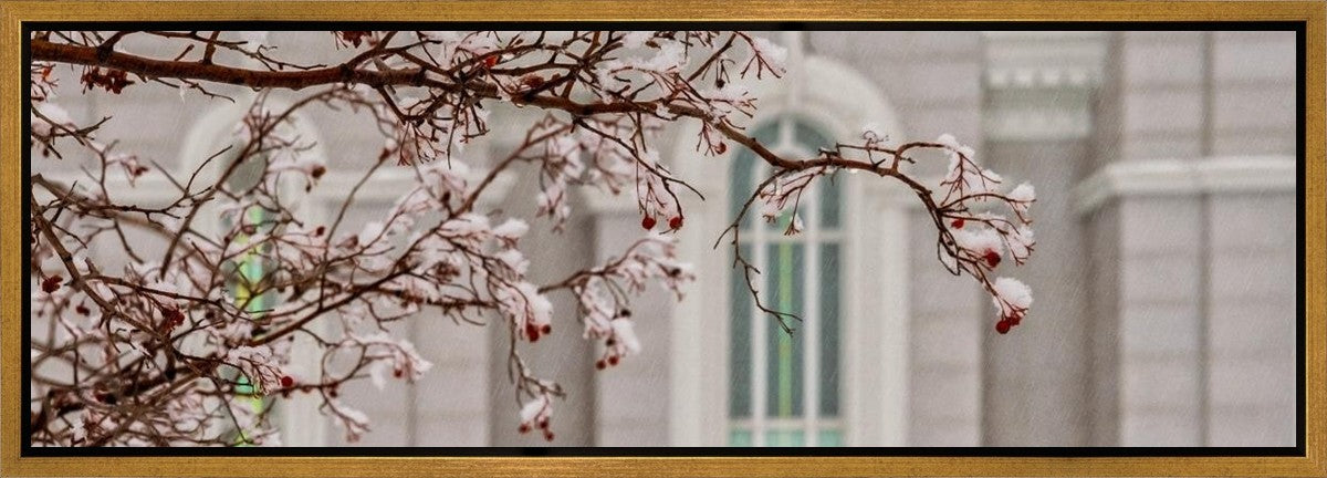 Mount Timpanogos Temple Snowfall Gallery Wrap