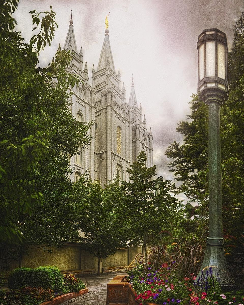 Salt Lake Temple Everglow Gallery Wrap