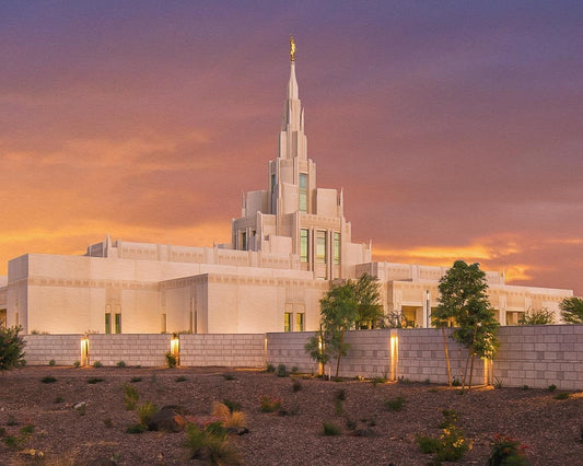 Phoenix Temple Sunset Gallery Wrap