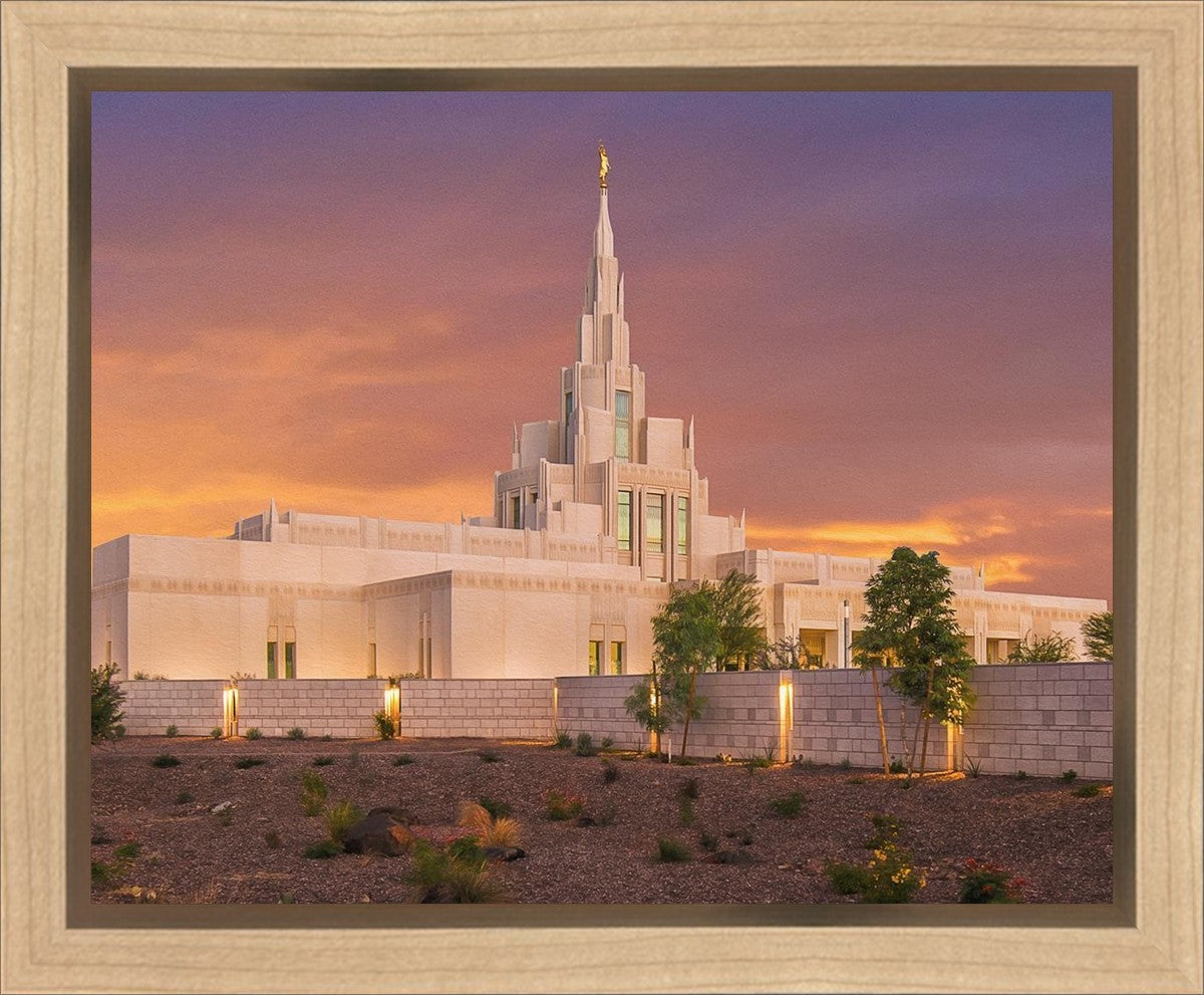 Phoenix Temple Sunset Gallery Wrap
