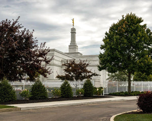 Columbus Temple Cloudy Skies