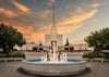 Denver Temple Evening Fountain