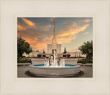 Denver Temple Evening Fountain