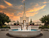 Denver Temple Evening Fountain