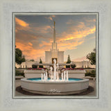 Denver Temple Evening Fountain