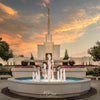 Denver Temple Evening Fountain