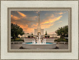 Denver Temple Evening Fountain