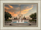 Denver Temple Evening Fountain