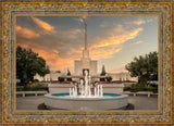 Denver Temple Evening Fountain