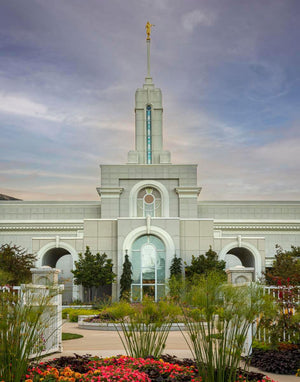 Mount Timpanogos Temple Morning Garden