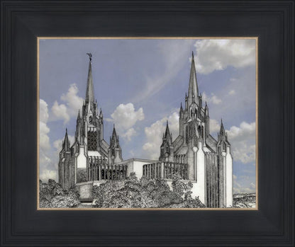 San Diego California Temple - Grey Sky