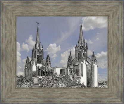San Diego California Temple - Grey Sky