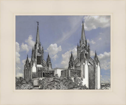 San Diego California Temple - Grey Sky