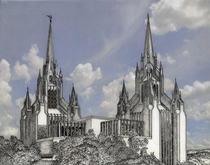 San Diego California Temple - Grey Sky