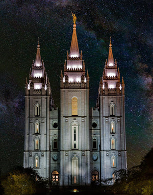 Salt Lake Temple Milky Way Vertical