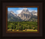 Panorama of Grand Teton Mountain Range, Wyoming